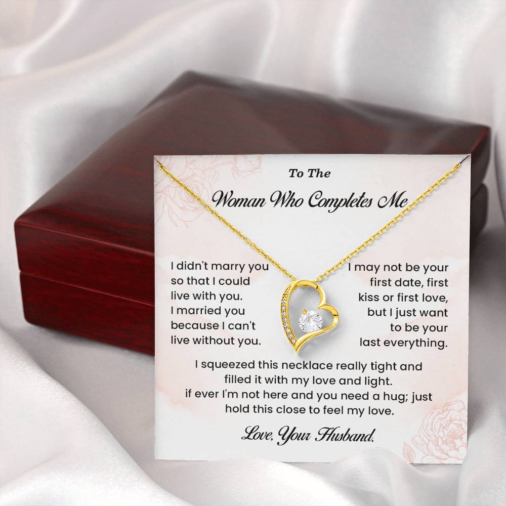 Necklace Gift for Wife – Woman Who Completes Me