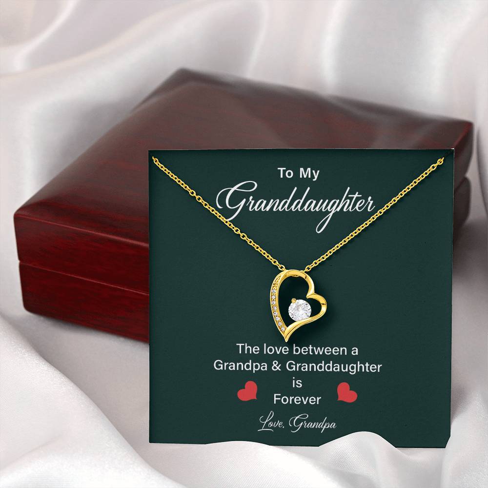 Granddaughter Heart Necklace from Grandpa – Gift Box
