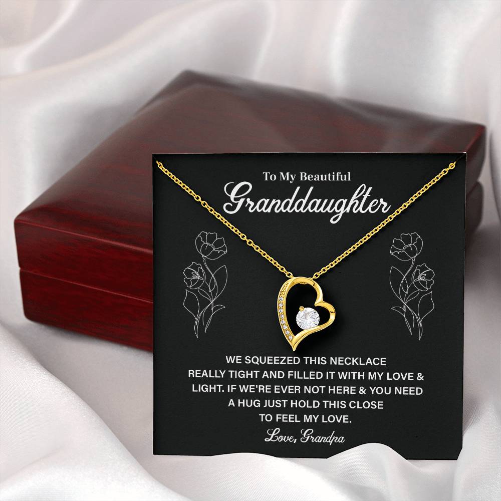 Granddaughter Necklace Gift from Grandpa – Message Card
