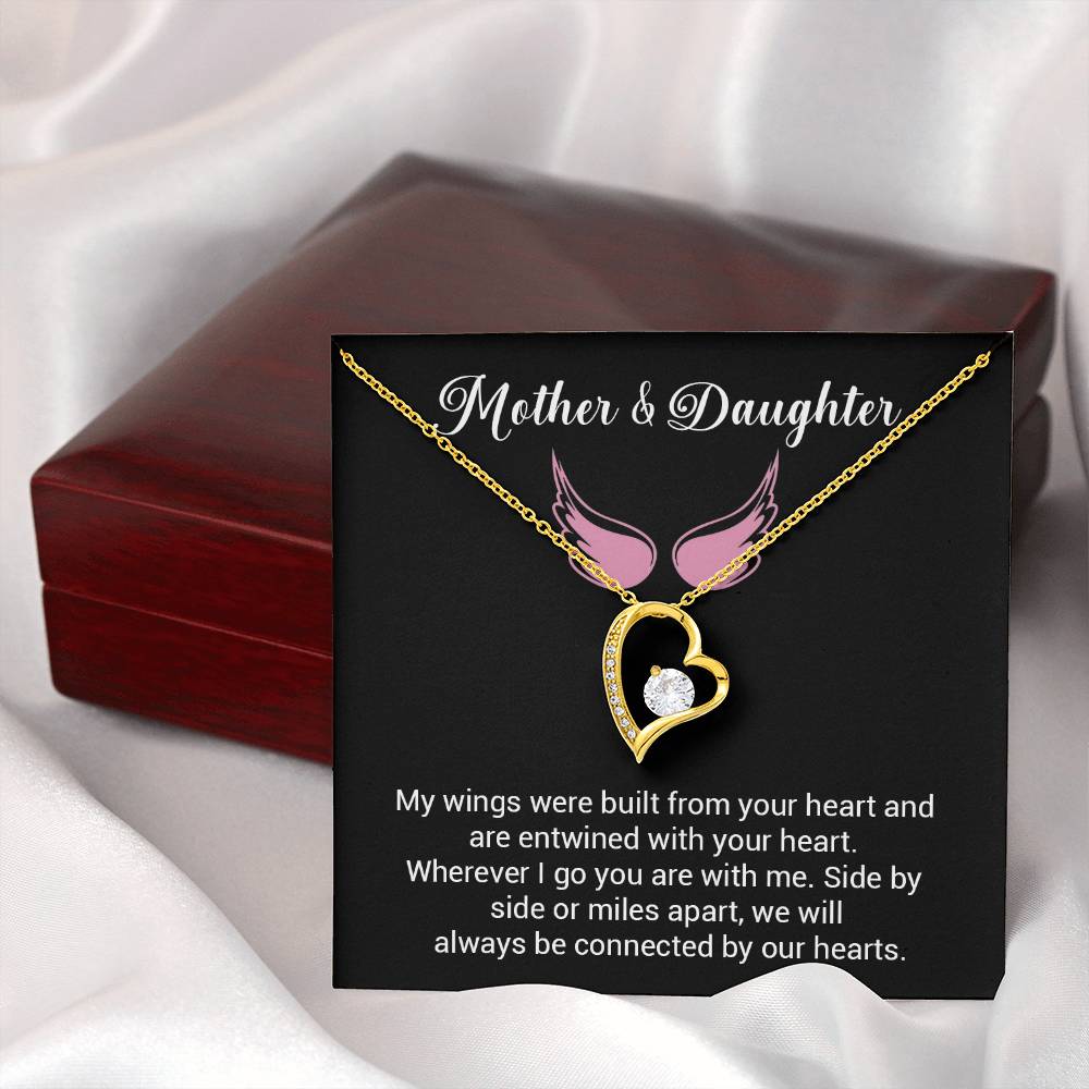 Mother & Daughter Necklace – Wings of Love Message Gift Box