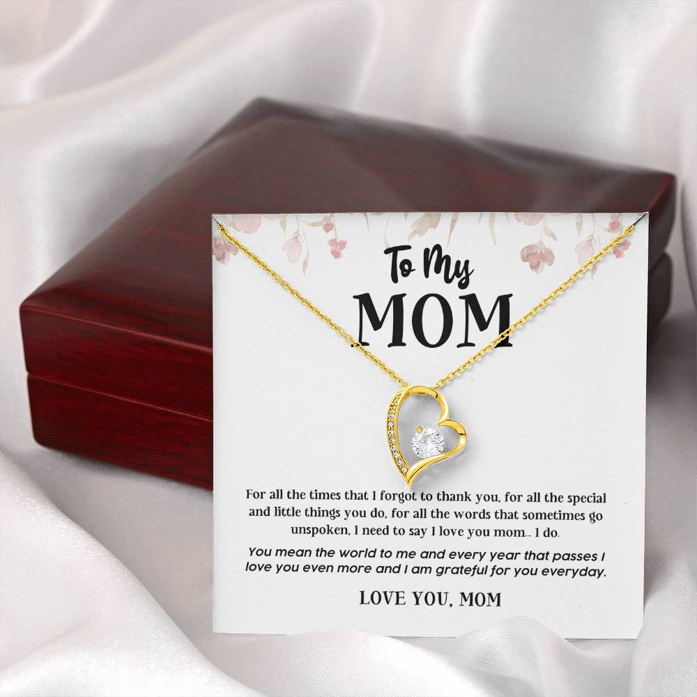 Heart Necklace Gift for Mom from Daughter or Son