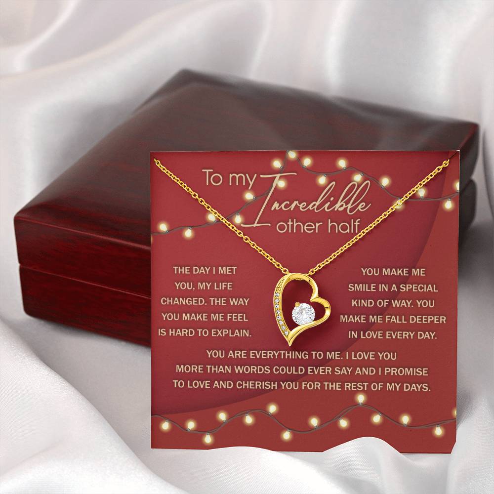 Romantic Necklace Gift for Partner – Message Card & Box