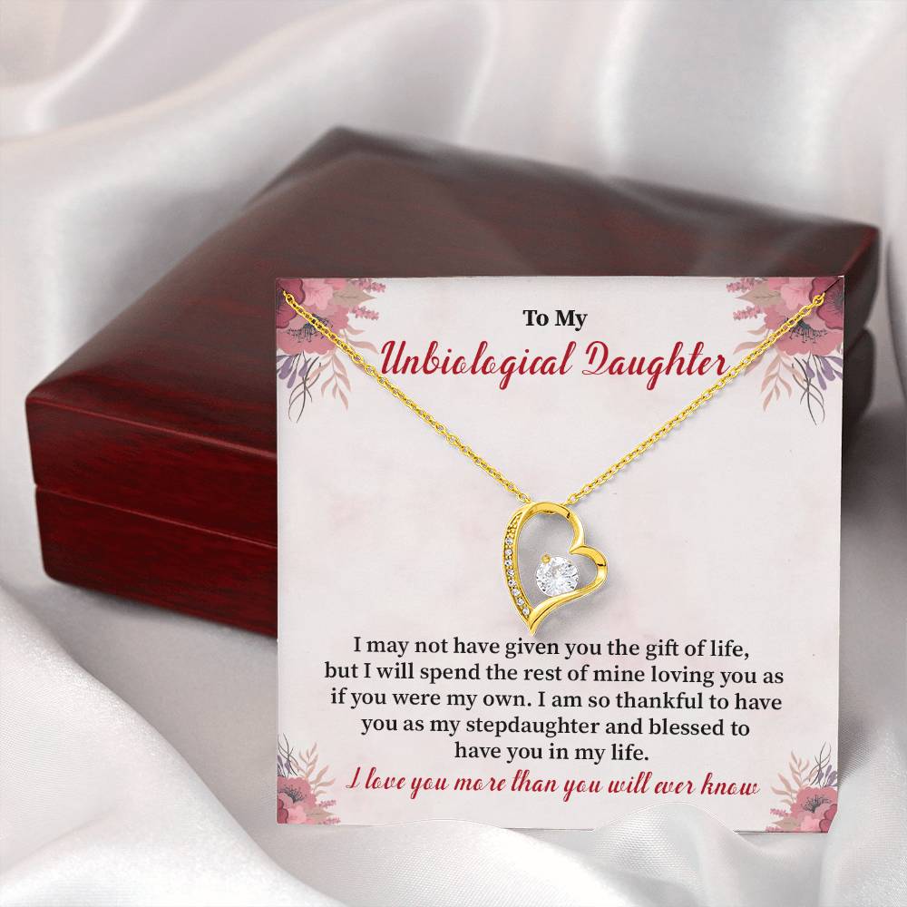 Unbiological Daughter Necklace – Heart Pendant Gift