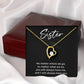Sister Necklace Gift with Heart Pendant – Sentimental Message Card Included