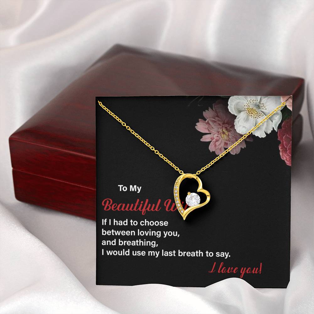 Wife Necklace Gift from Husband – Last Breath Quote
