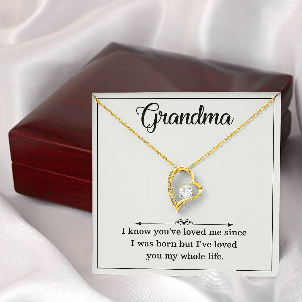 Grandma Necklace Gift – Loved You My Whole Life Message Card