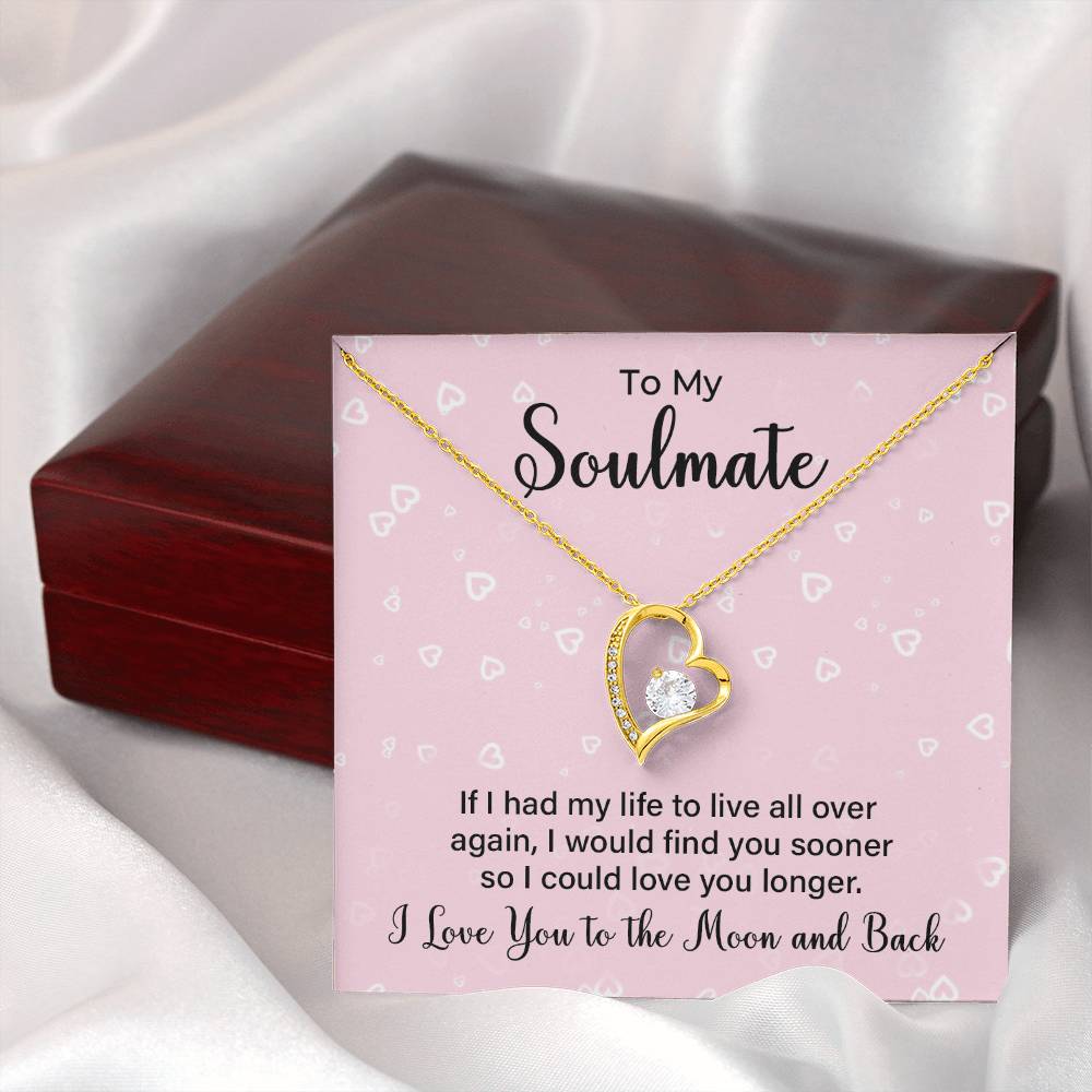 Soulmate Necklace Gift for Her with Message Card
