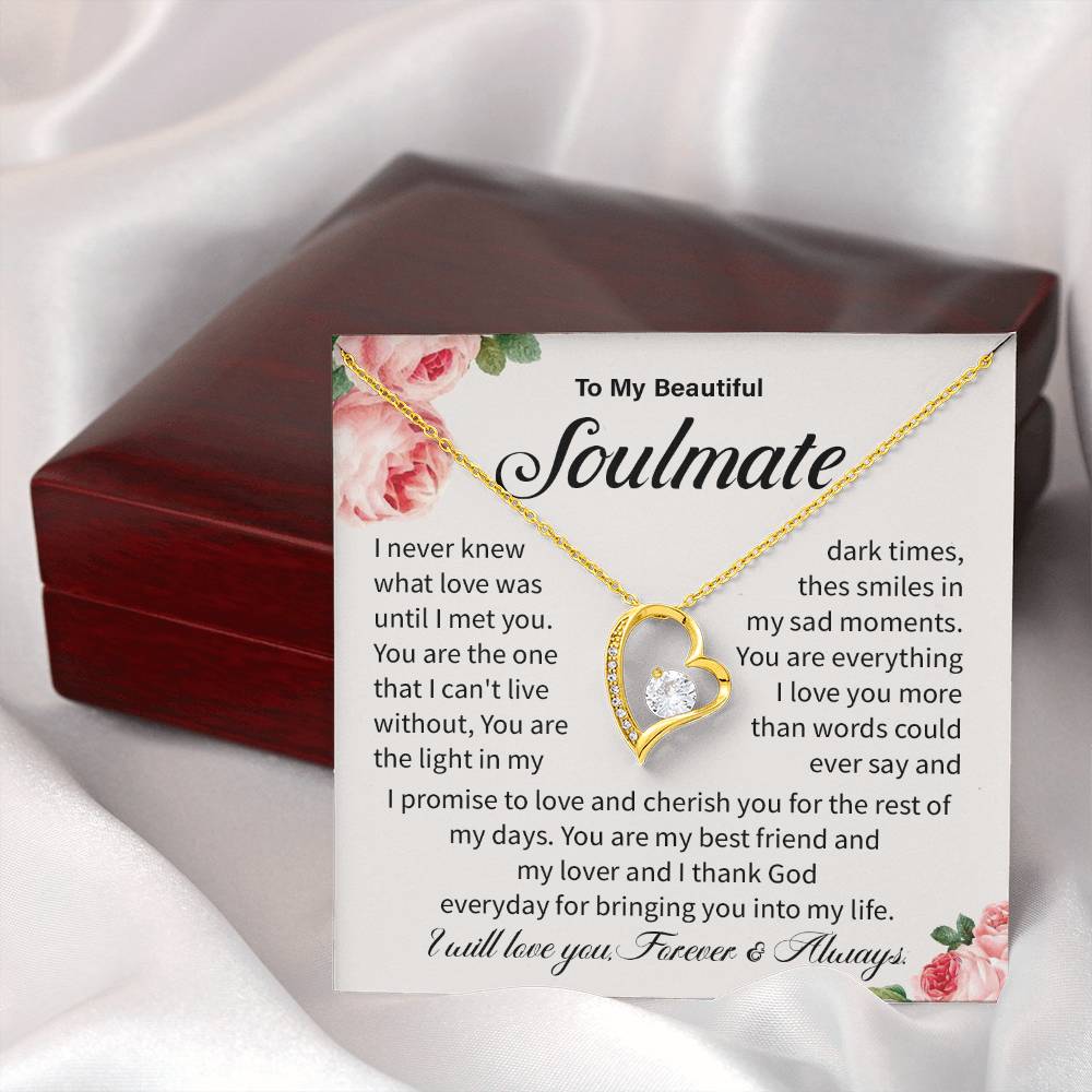 Soulmate Necklace Gift for Her – Love Message Card