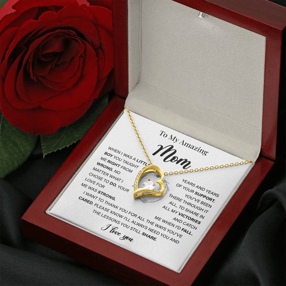 Sentimental Necklace for Mom with Heartfelt Message Card