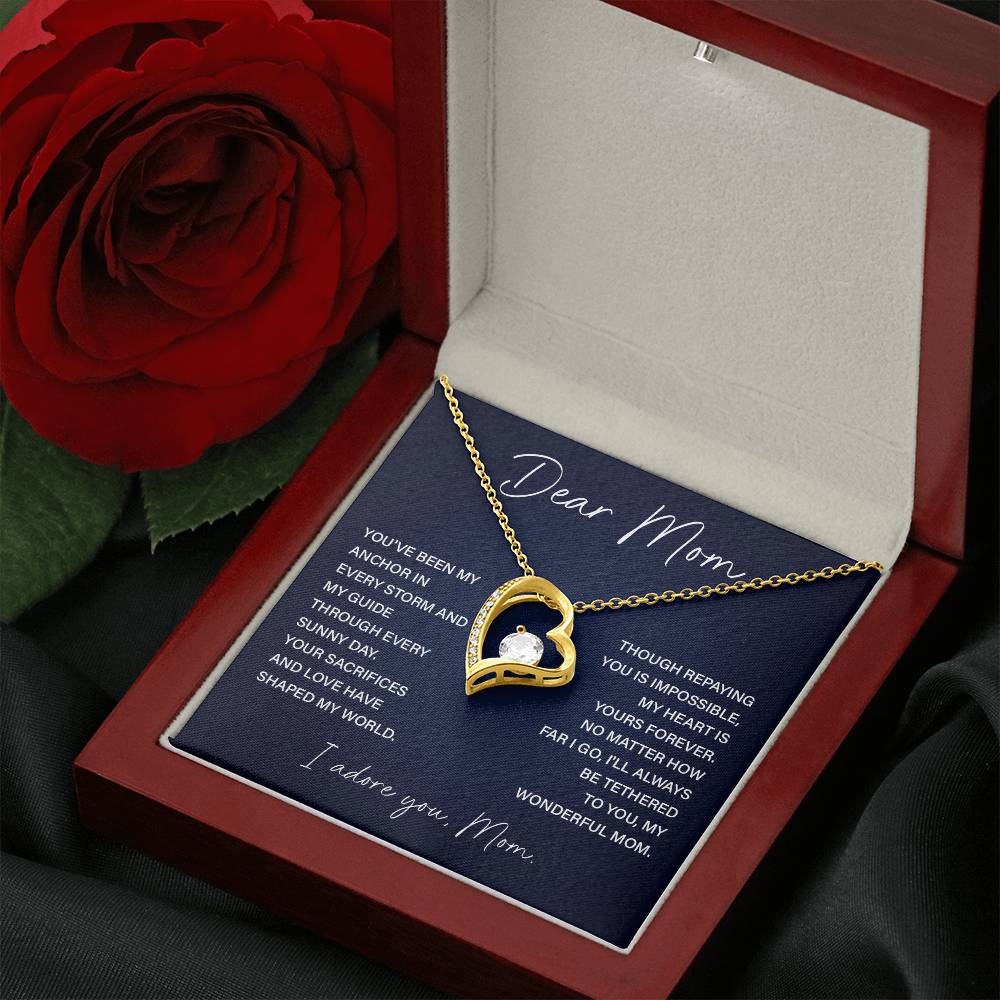 Dear Mom Mom Anchor Necklace Mother’s Love Gift Wedding Necklace Birthday Gift Necklace Guide Necklace Appreciation Pendant Anniversary Mom Gift Christmas Pendant Mom-child Bond Necklace Grandma Love Gift Valentine Necklace Gift