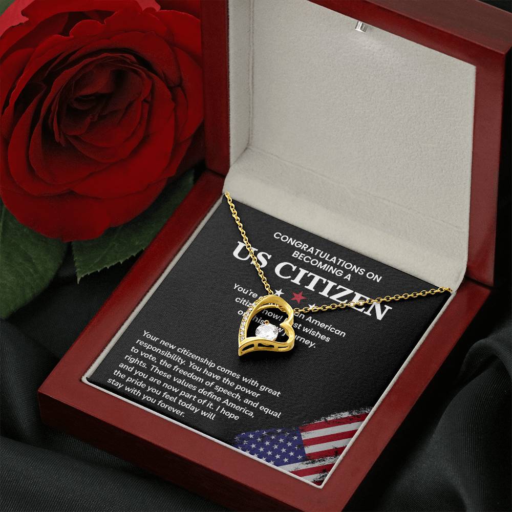 Congratulations Necklace For New U.s. Citizen Necklace For New U.s. Citizen Necklace With Citizenship Message Necklace For Official U.s. Citizen Necklace For New U.s. Patriot Jewelry For New U.s. Citizen Gift For U.s. Citizenship Ceremony