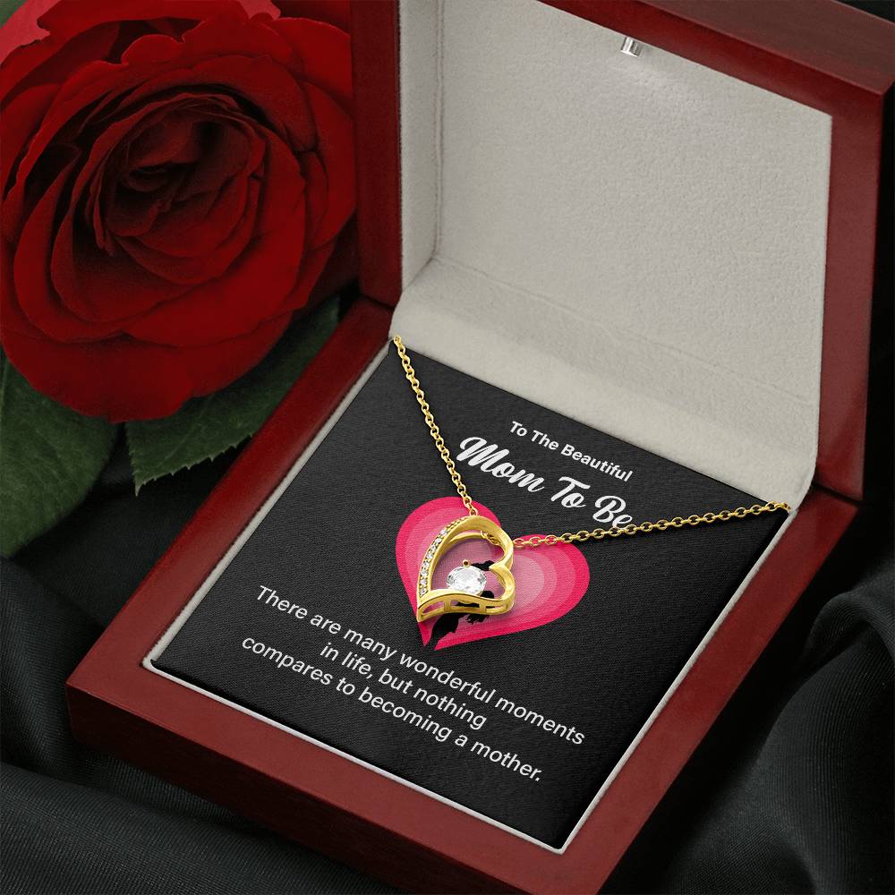 To The Beautiful Mom-to-be, Heartfelt Necklace For Her Elegant Jewelry For A Mom-to-be Thoughtful Necklace For Love And Support Sweet Pendant For A New Mom Elegant Pendant For A Mom’s Heart Thank You Gift For Motherhood Loving Message Necklace For Hope