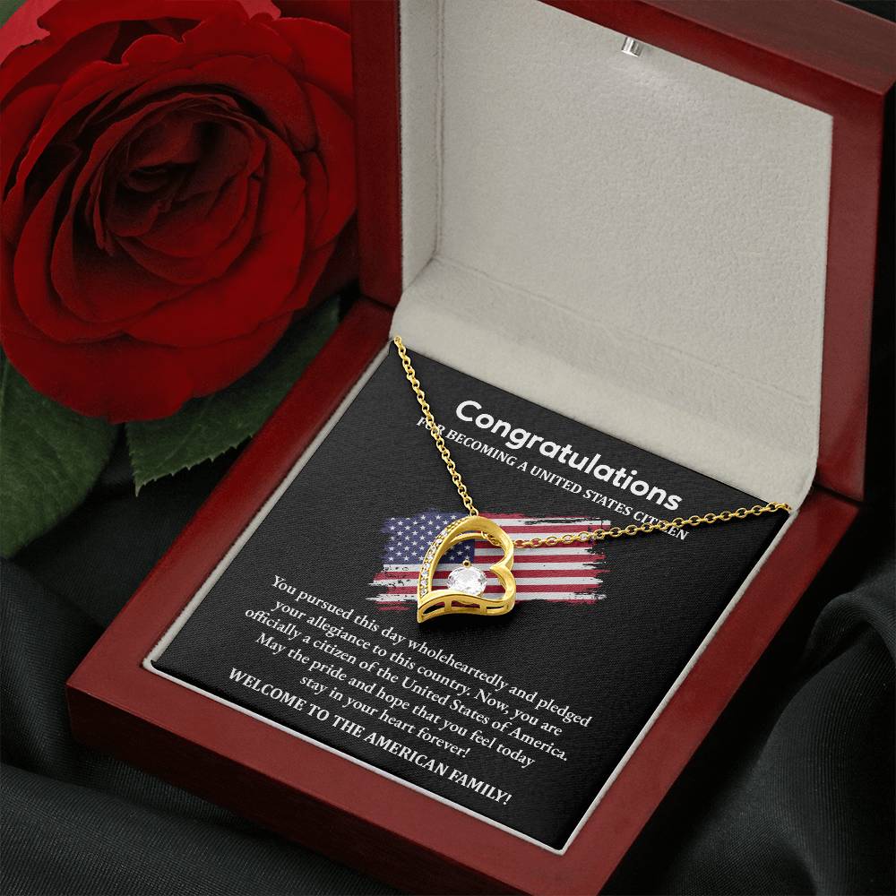 Congratulations Necklace For New U.s. Citizen Necklace For New U.s. Citizen Gift For U.s. Citizenship Success Necklace With Citizenship Message U.s. Citizenship Celebration Gift Jewelry For New U.s. Citizen Necklace For Citizenship Pledge