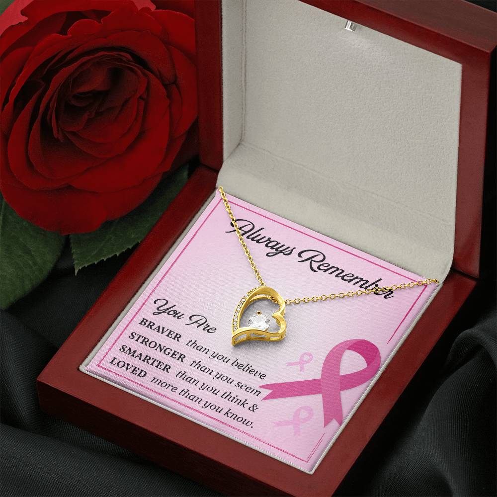 Breast Cancer Support Necklace with Card Gift Box