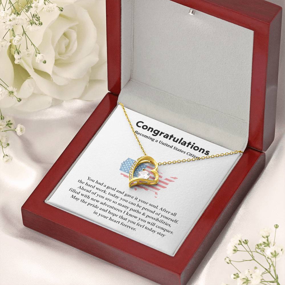 Congratulations Necklace For New U.s. Citizen  Necklace For New U.s. Citizen Gift For U.s. Citizenship Ceremony Necklace For Achieving U.s. Citizenship Jewelry For New U.s. Citizen Gift For U.s. Citizenship Achievement Necklace For U.S Citizenship Journey