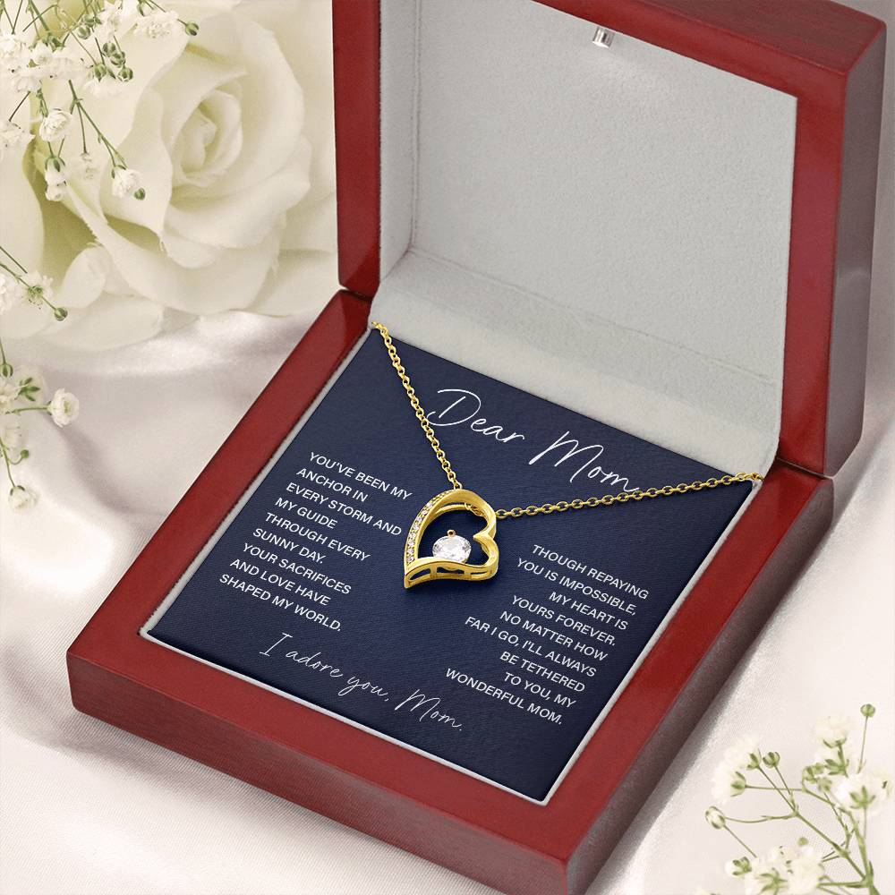 Dear Mom Mom Anchor Necklace Mother’s Love Gift Wedding Necklace Birthday Gift Necklace Guide Necklace Appreciation Pendant Anniversary Mom Gift Christmas Pendant Mom-child Bond Necklace Grandma Love Gift Valentine Necklace Gift