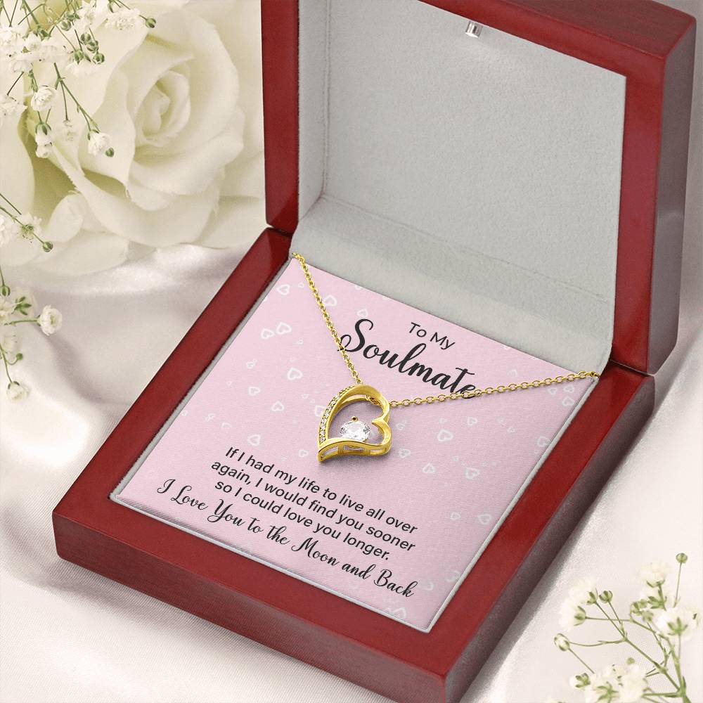 Soulmate Necklace Gift for Her with Message Card