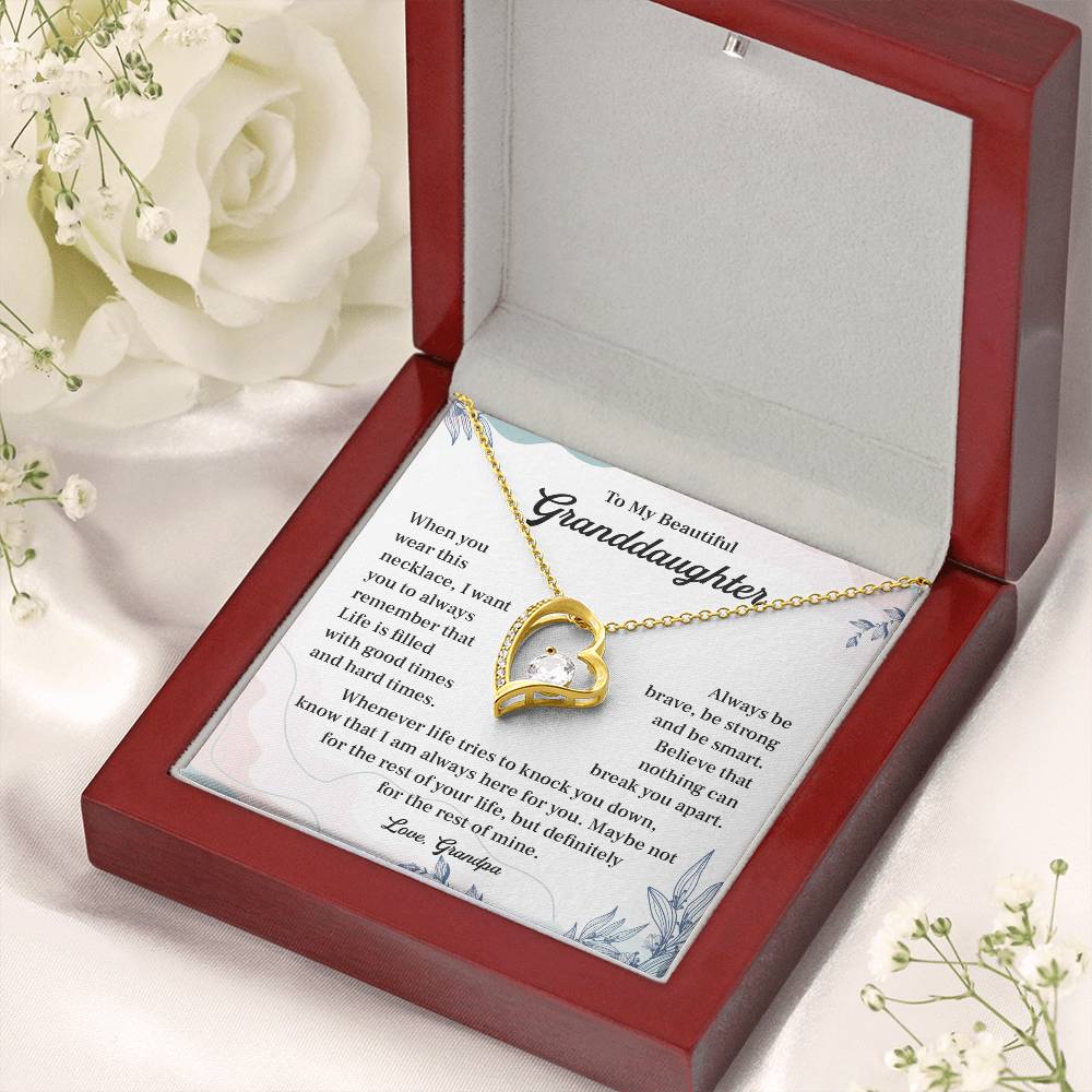 Granddaughter Necklace from Grandpa – Encouraging Message Card