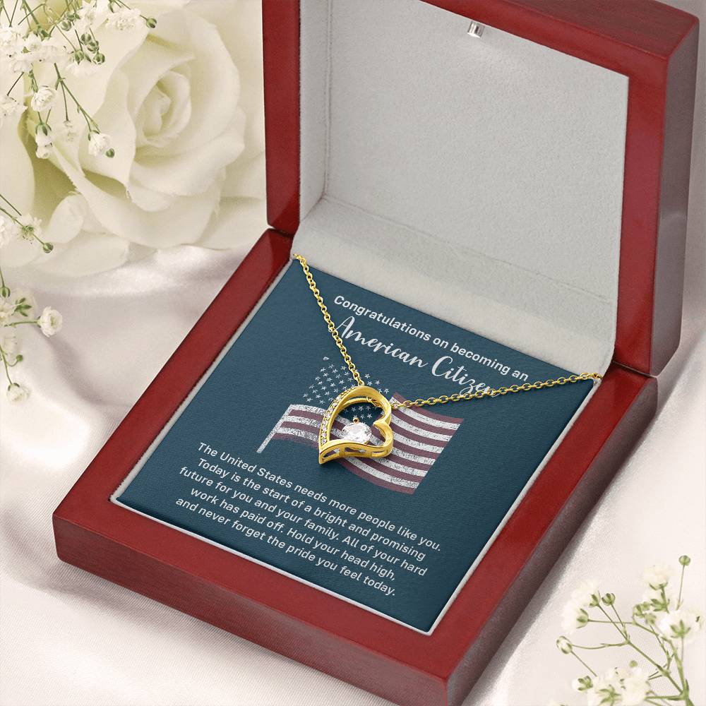 Congratulations Necklace For New American Citizen Necklace For New American Citizen Necklace With Citizenship Message Gift For New American Adventure Necklace For Pursuing Your Dreams Necklace For New Adventure As U.s. Citizen