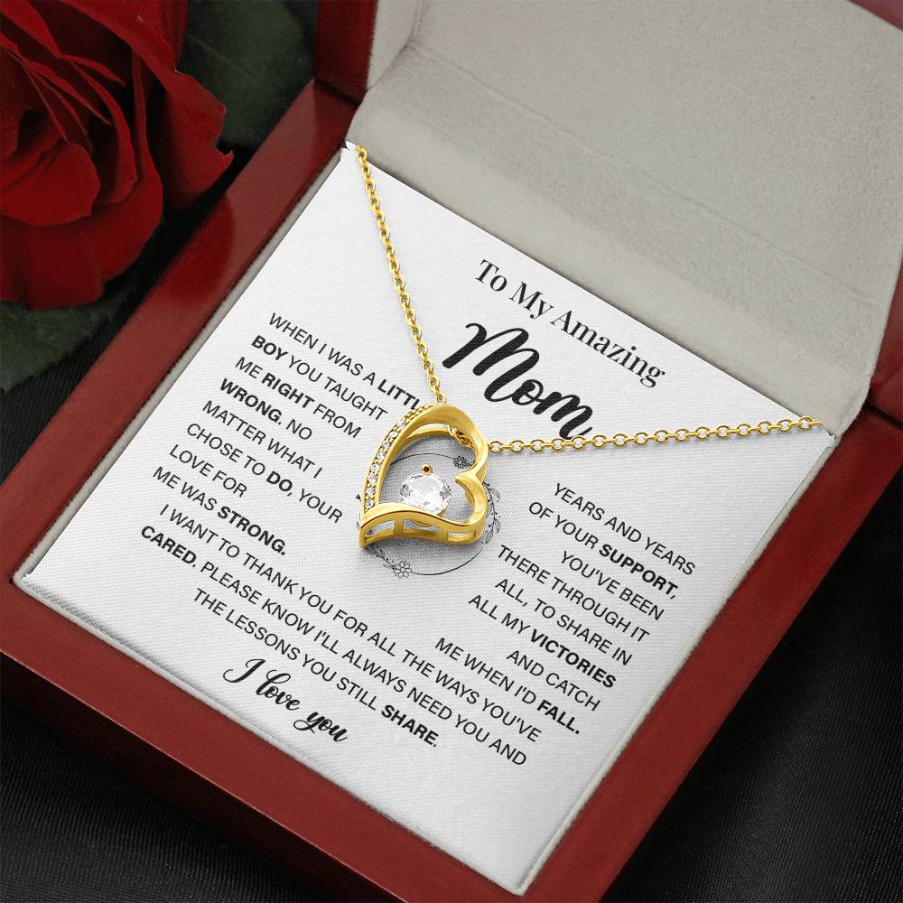Sentimental Necklace for Mom with Heartfelt Message Card