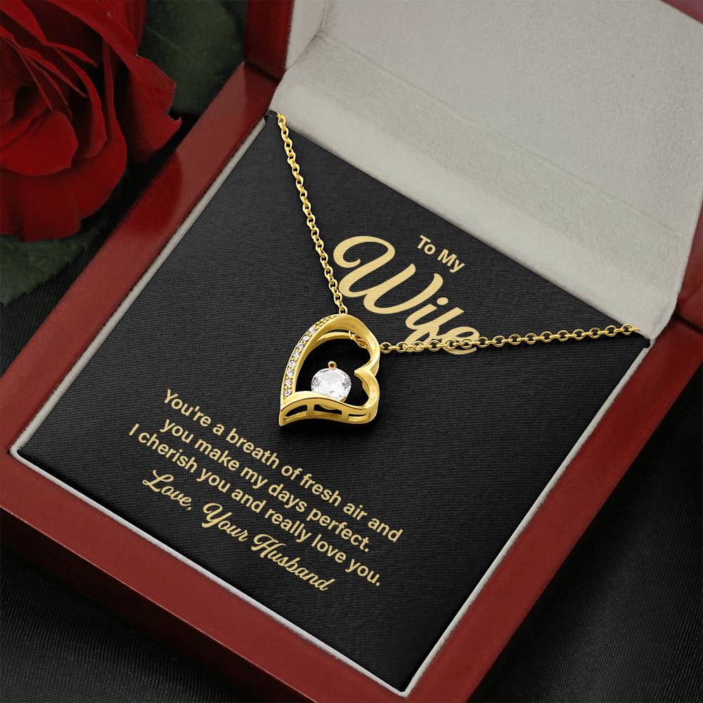 Anniversary Necklace Gift for Wife from Husband – Message Card