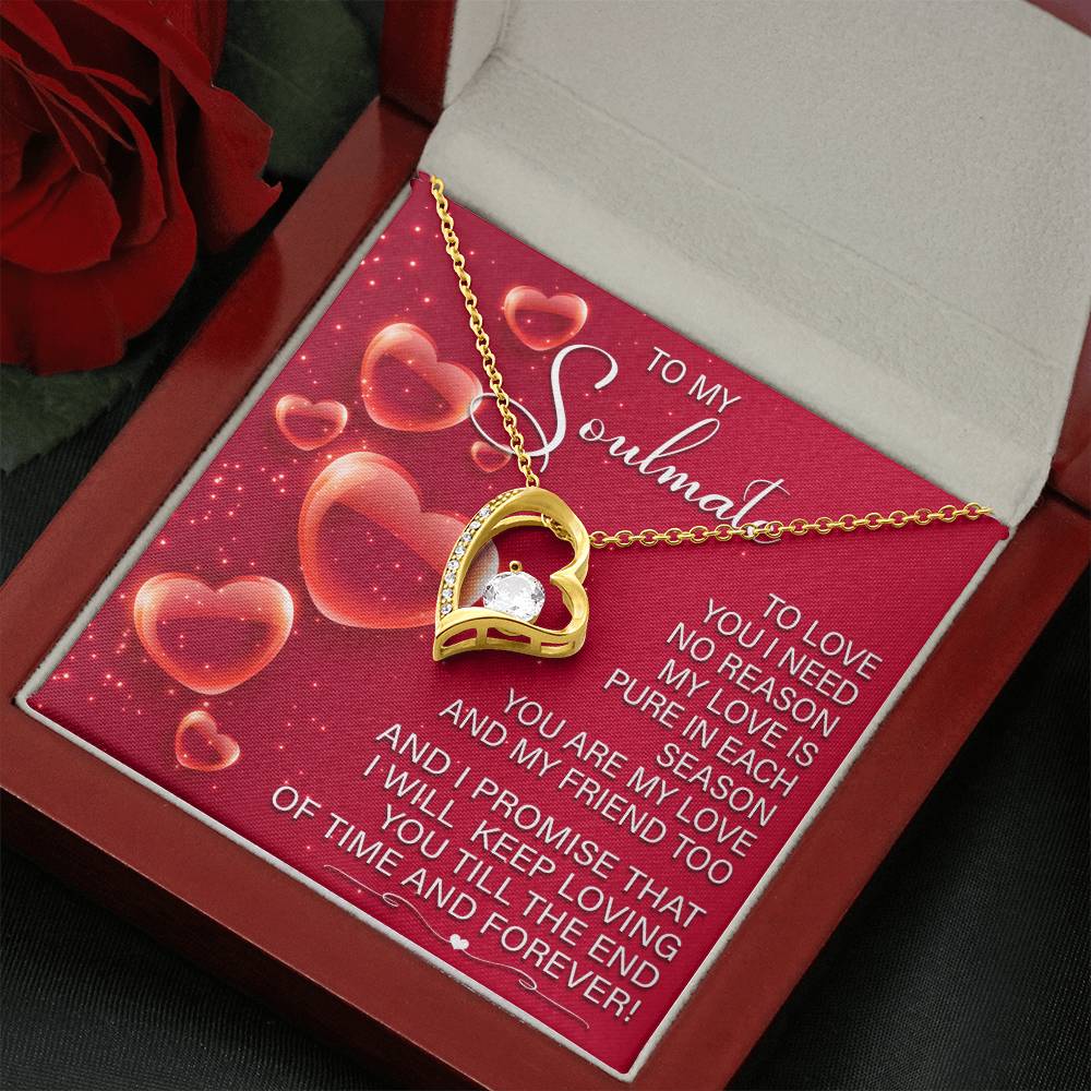 To My Soulmate Necklace Gift, Wife Girlfriend Soulmate Gift, Anniversary, Valentine's Day Birthday Gift, Soulmate Jewelry With Meaningful Message Card And Box.