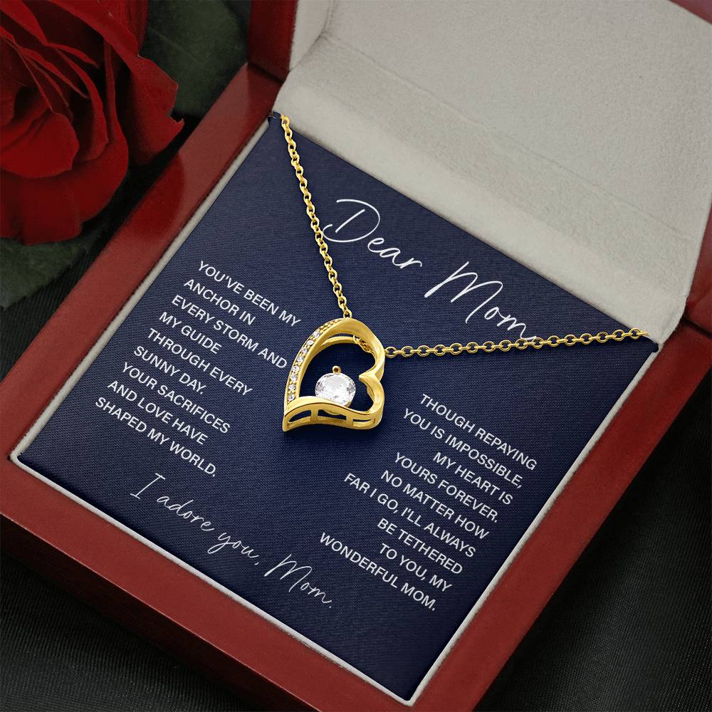 Dear Mom Mom Anchor Necklace Mother’s Love Gift Wedding Necklace Birthday Gift Necklace Guide Necklace Appreciation Pendant Anniversary Mom Gift Christmas Pendant Mom-child Bond Necklace Grandma Love Gift Valentine Necklace Gift