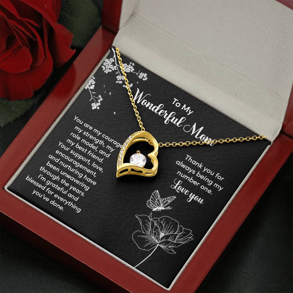 To My Wonderful Mom Elegant Jewelry Thoughtful Necklace For Family Love Sweet Gift For A Best Friend Heartfelt Necklace For Support And Care Sentimental Jewelry Thank You Pendant Beautiful Necklace Loving Gift For A Best Friend Loving Jewelry For Support