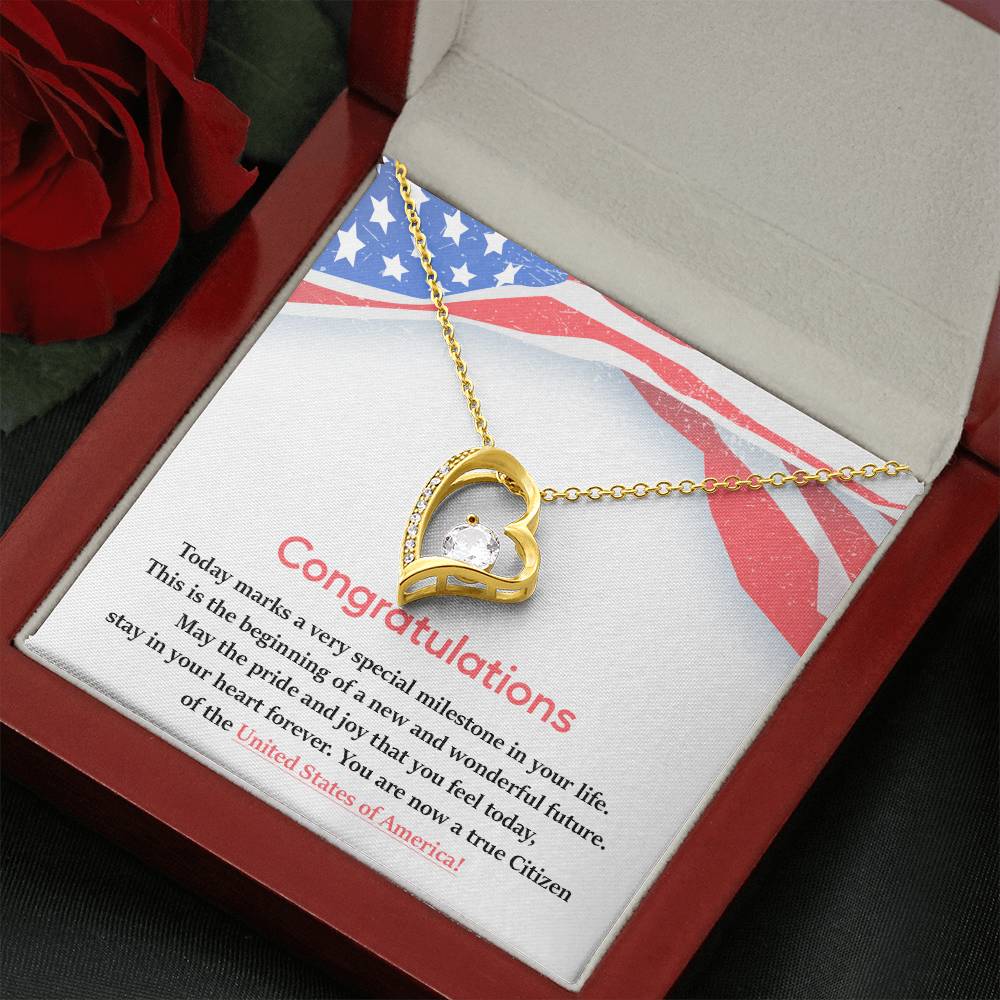 Congratulations Necklace For New U.s. Citizen Necklace For New U.s. Citizen Gift For New American Citizen Necklace With Citizenship Message Necklace For Official U.s. Citizen Gift For New U.s. Patriot Jewelry For New U.s. Citizen Jewelry For U.s.