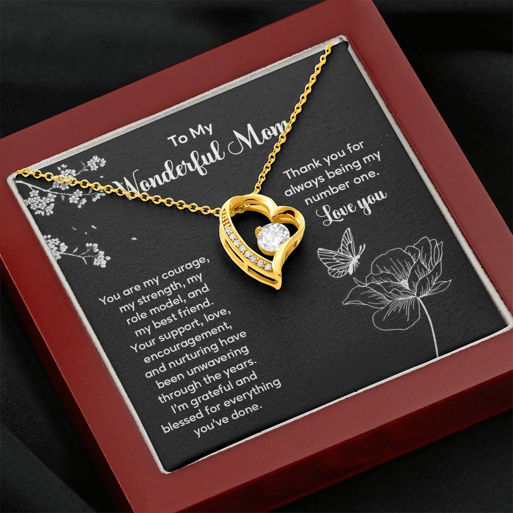 To My Wonderful Mom Elegant Jewelry Thoughtful Necklace For Family Love Sweet Gift For A Best Friend Heartfelt Necklace For Support And Care Sentimental Jewelry Thank You Pendant Beautiful Necklace Loving Gift For A Best Friend Loving Jewelry For Support