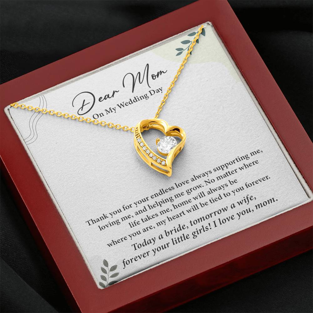 Dear Mom On My Wedding Day Heartfelt Necklace Gift From Daughter Dear Mom On My Wedding Day Mother Wedding Day Gift Sentimental Gift For Mother From Daughter Forever Your Little Girl Wedding Gift Gift For Mom On Daughter’s Wedding Day