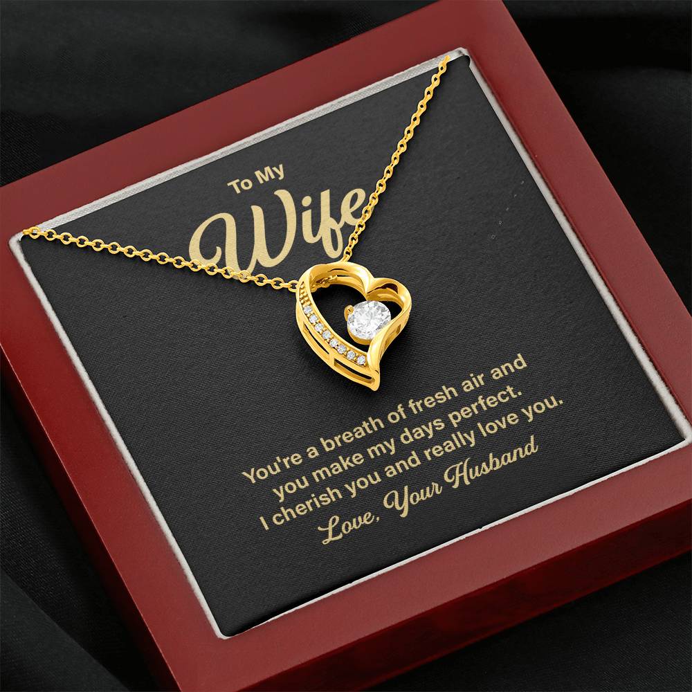 Anniversary Necklace Gift for Wife from Husband – Message Card
