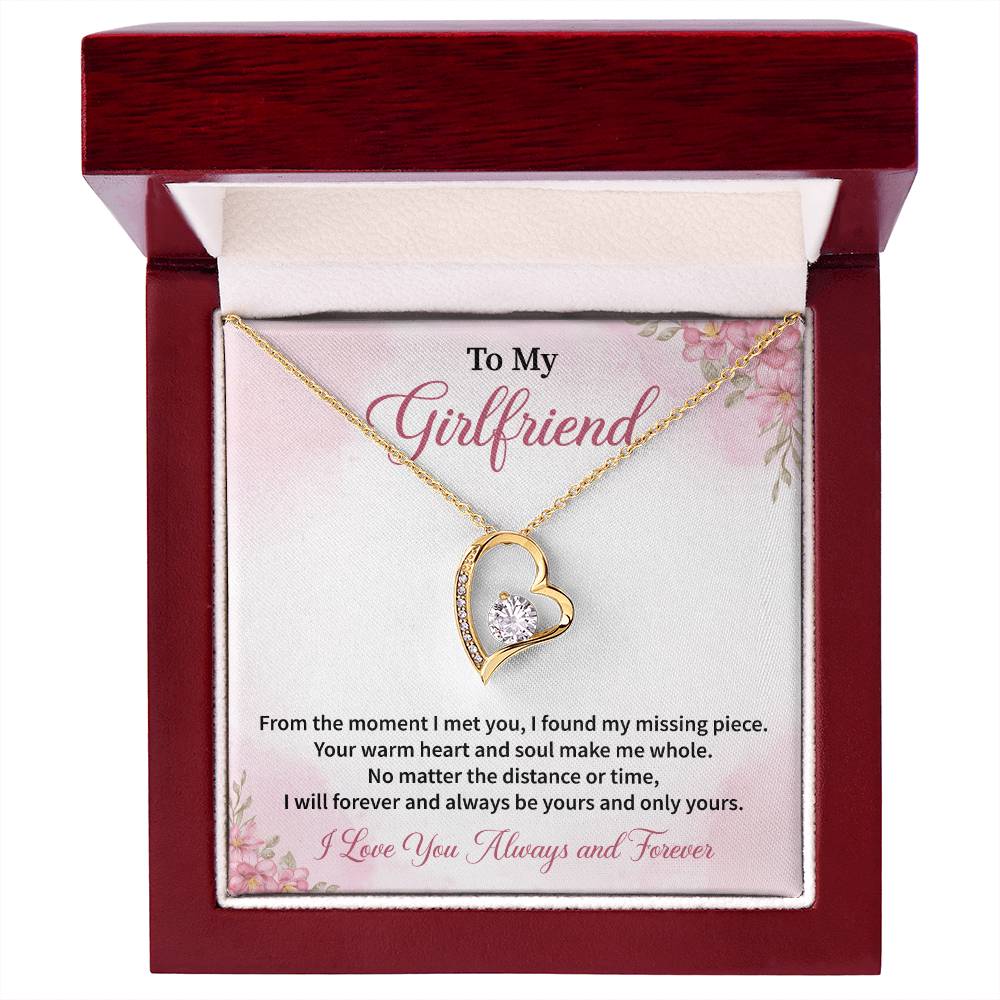 To My Girlfriend Forever Love Necklace Romantic Gift with Jewelry for Anniversary