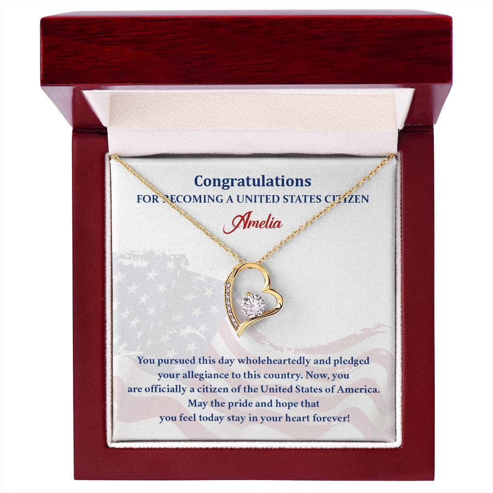 Congratulations Necklace For New U.s. Citizen Amelia Necklace For New U.s. Citizen Pledge Of Allegiance Necklace Gift For New U.s. Patriot U.s. Citizenship Success Necklace Gift For Citizenship Celebration Necklace For Proud New Citizen