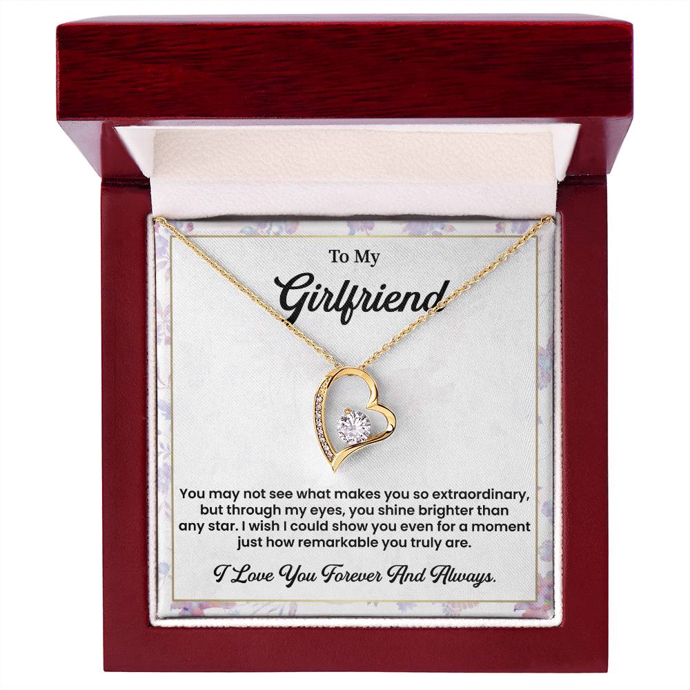 To My Girlfriend Necklace Romantic Jewelry Gift for Her with Note