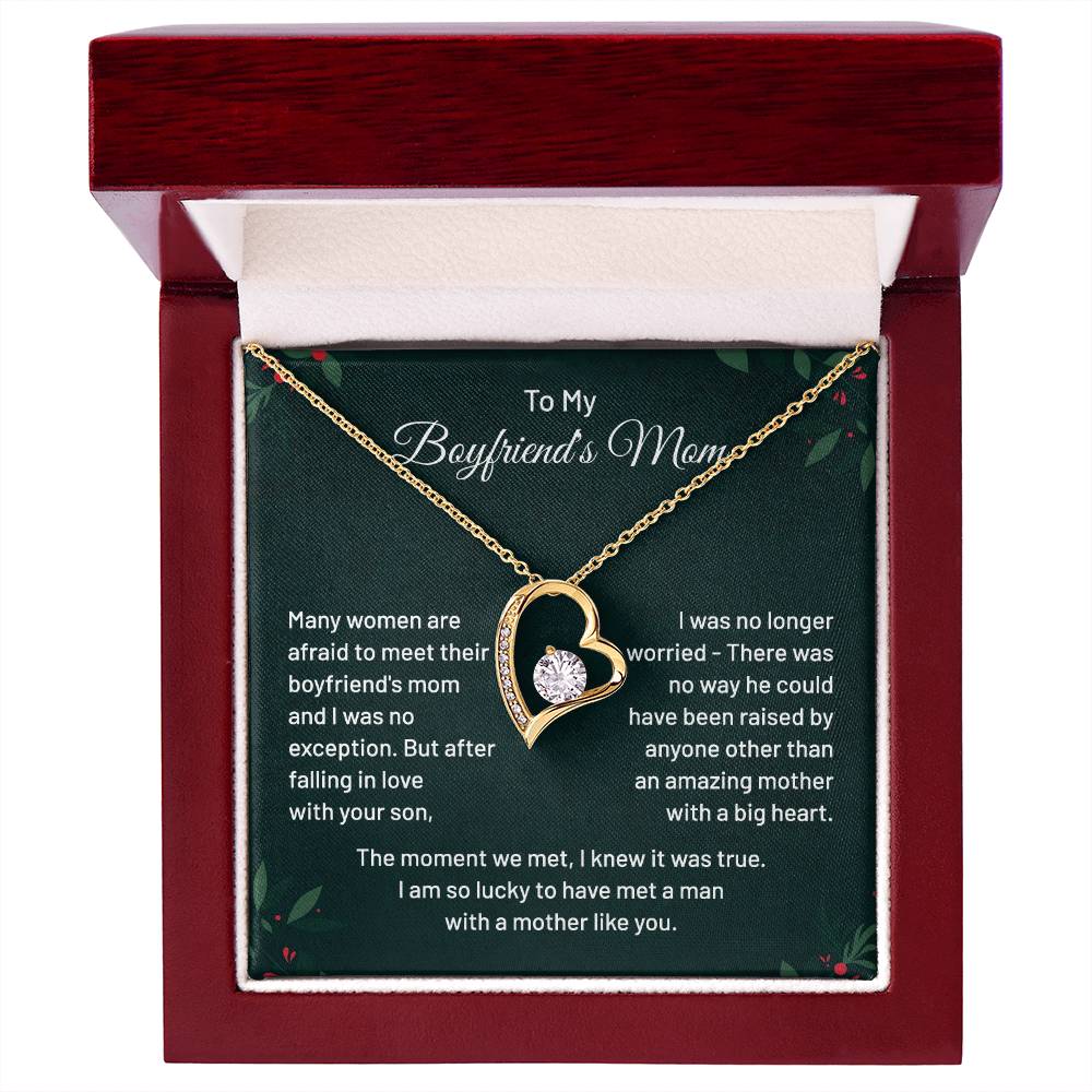 Boyfriend’s Mom Necklace Gift with Message Card