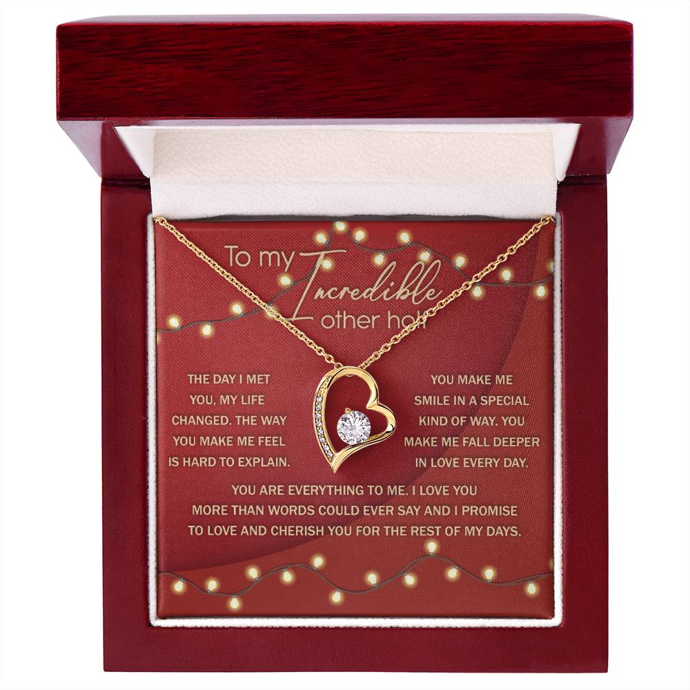 Romantic Necklace Gift for Partner – Message Card & Box