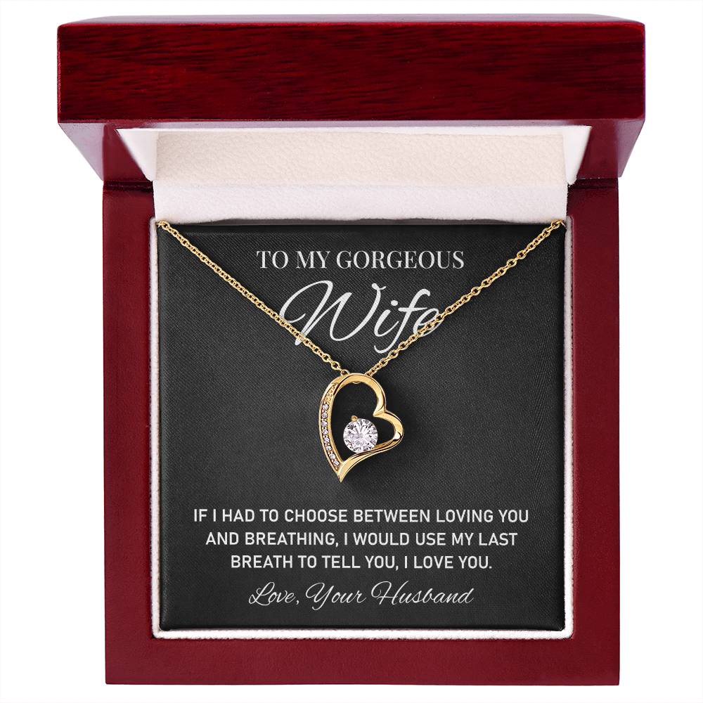 To My Gorgeous, Heartfelt Necklace For Wife Loving Jewelry For Romantic Love Sweet Pendant For A Special Bond Sentimental Necklace Heartwarming Gift From Husband Sentimental Pendant Appreciation Necklace Thoughtful Gift Special Necklace
