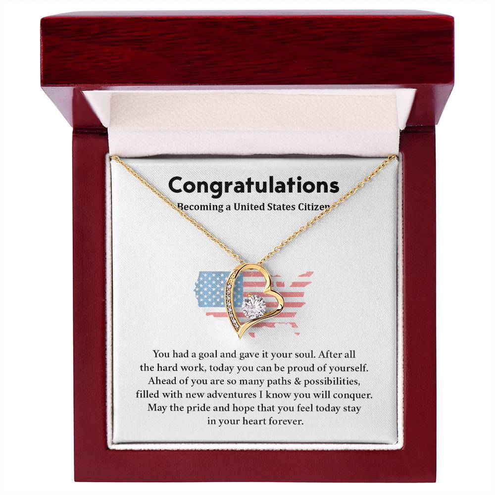 Congratulations Necklace For New U.s. Citizen  Necklace For New U.s. Citizen Gift For U.s. Citizenship Ceremony Necklace For Achieving U.s. Citizenship Jewelry For New U.s. Citizen Gift For U.s. Citizenship Achievement Necklace For U.S Citizenship Journey