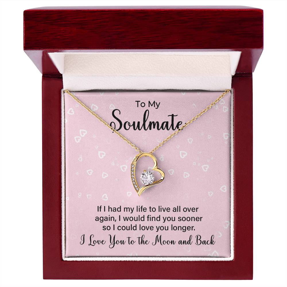 Soulmate Necklace Gift for Her with Message Card