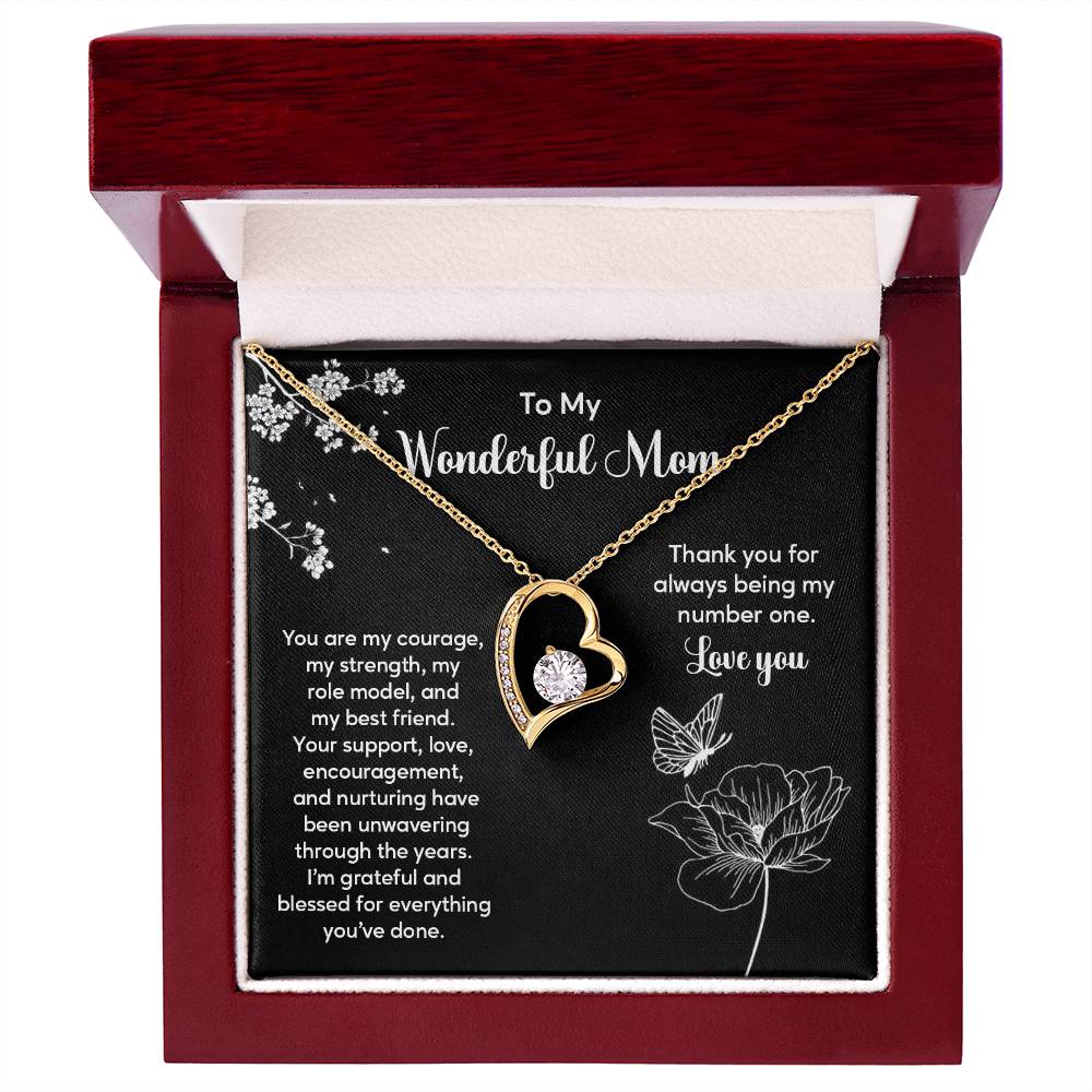 To My Wonderful Mom Elegant Jewelry Thoughtful Necklace For Family Love Sweet Gift For A Best Friend Heartfelt Necklace For Support And Care Sentimental Jewelry Thank You Pendant Beautiful Necklace Loving Gift For A Best Friend Loving Jewelry For Support