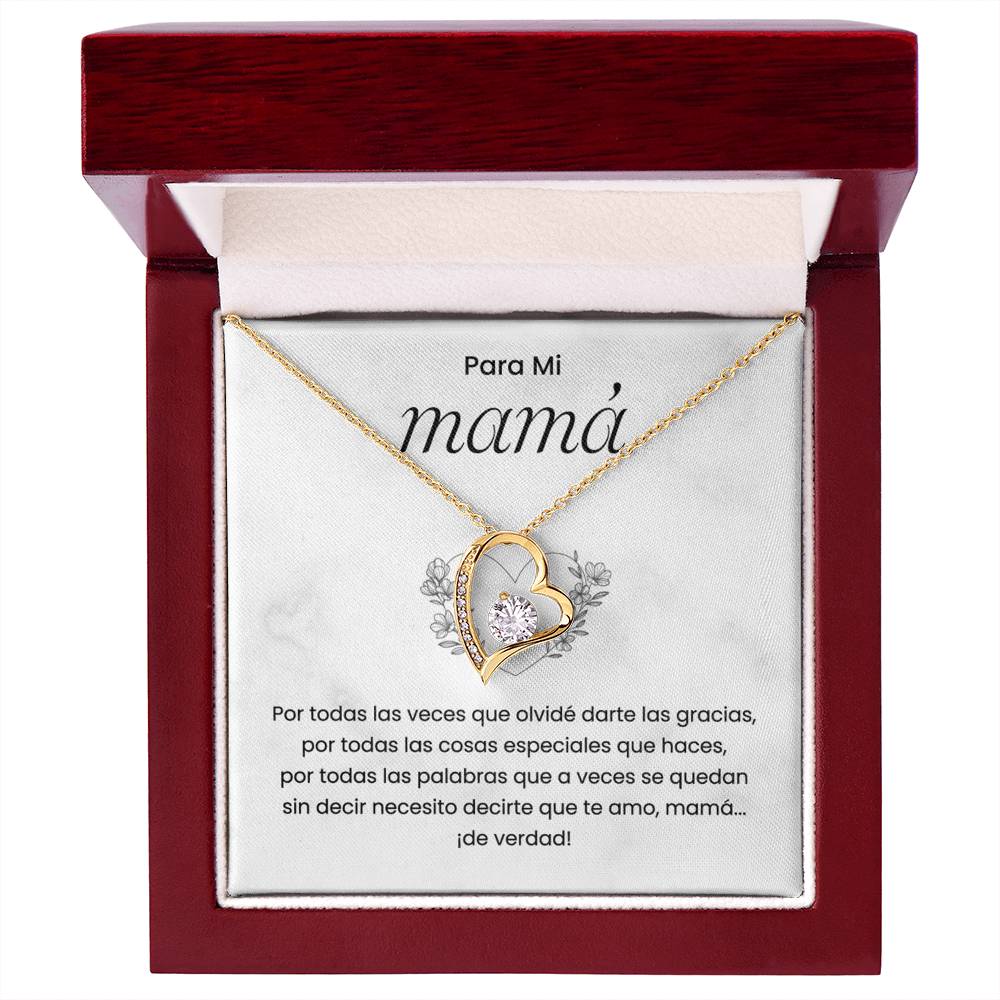 Collar de Mamá en Español con Tarjeta de Mensaje