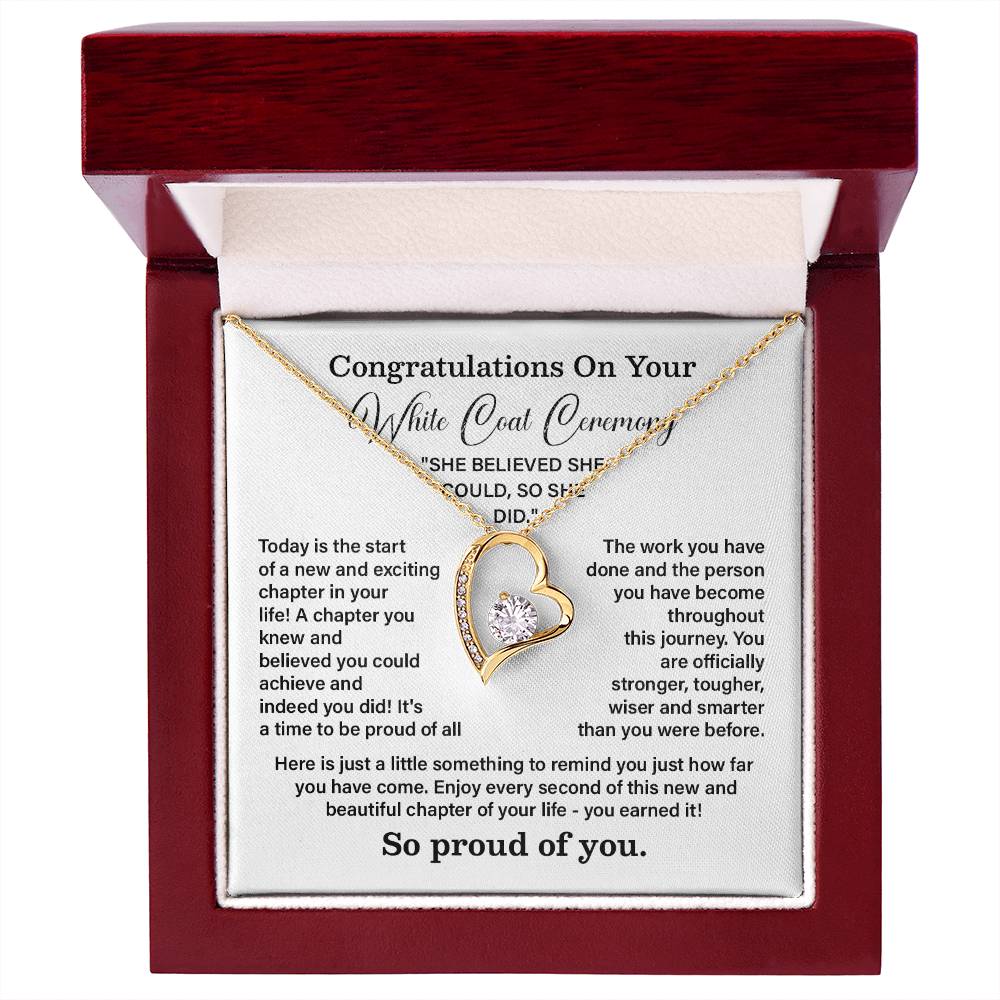 Congratulations On Your White Coat Ceremony New Adventures Necklace Hard Work Pay Off Necklace Enjoy The Journey Necklace Personal Growth Jewelry Daily Inspiration Necklace Heartfelt Message Necklace Congratulation Necklace She Believed She Could Necklace