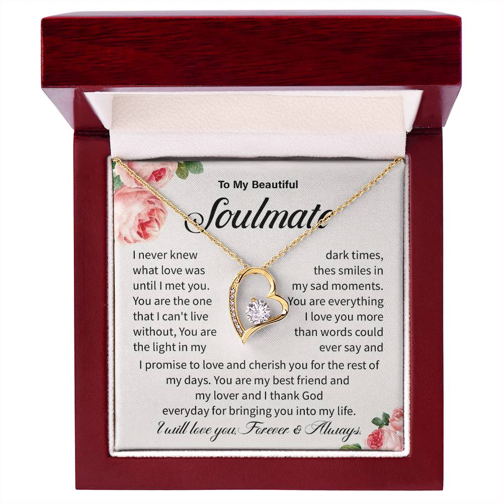 Soulmate Necklace Gift for Her – Love Message Card
