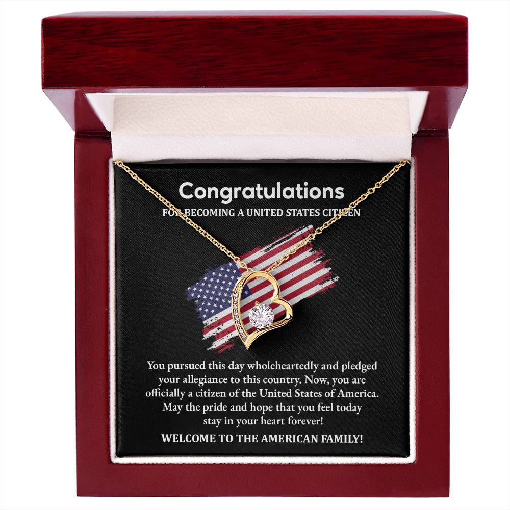 Congratulations Necklace For New U.s. Citizen Necklace For New U.s. Citizen Gift For U.s. Citizenship Success Necklace With Citizenship Message U.s. Citizenship Celebration Gift Jewelry For New U.s. Citizen Necklace For Citizenship Pledge