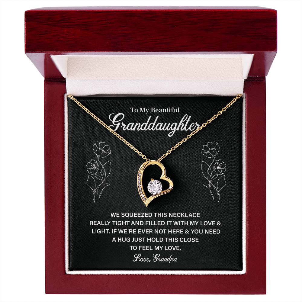 Granddaughter Necklace Gift from Grandpa – Message Card
