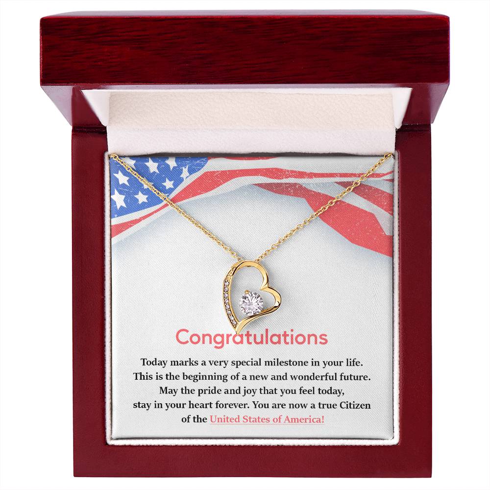 Congratulations Necklace For New U.s. Citizen Necklace For New U.s. Citizen Gift For New American Citizen Necklace With Citizenship Message Necklace For Official U.s. Citizen Gift For New U.s. Patriot Jewelry For New U.s. Citizen Jewelry For U.s.