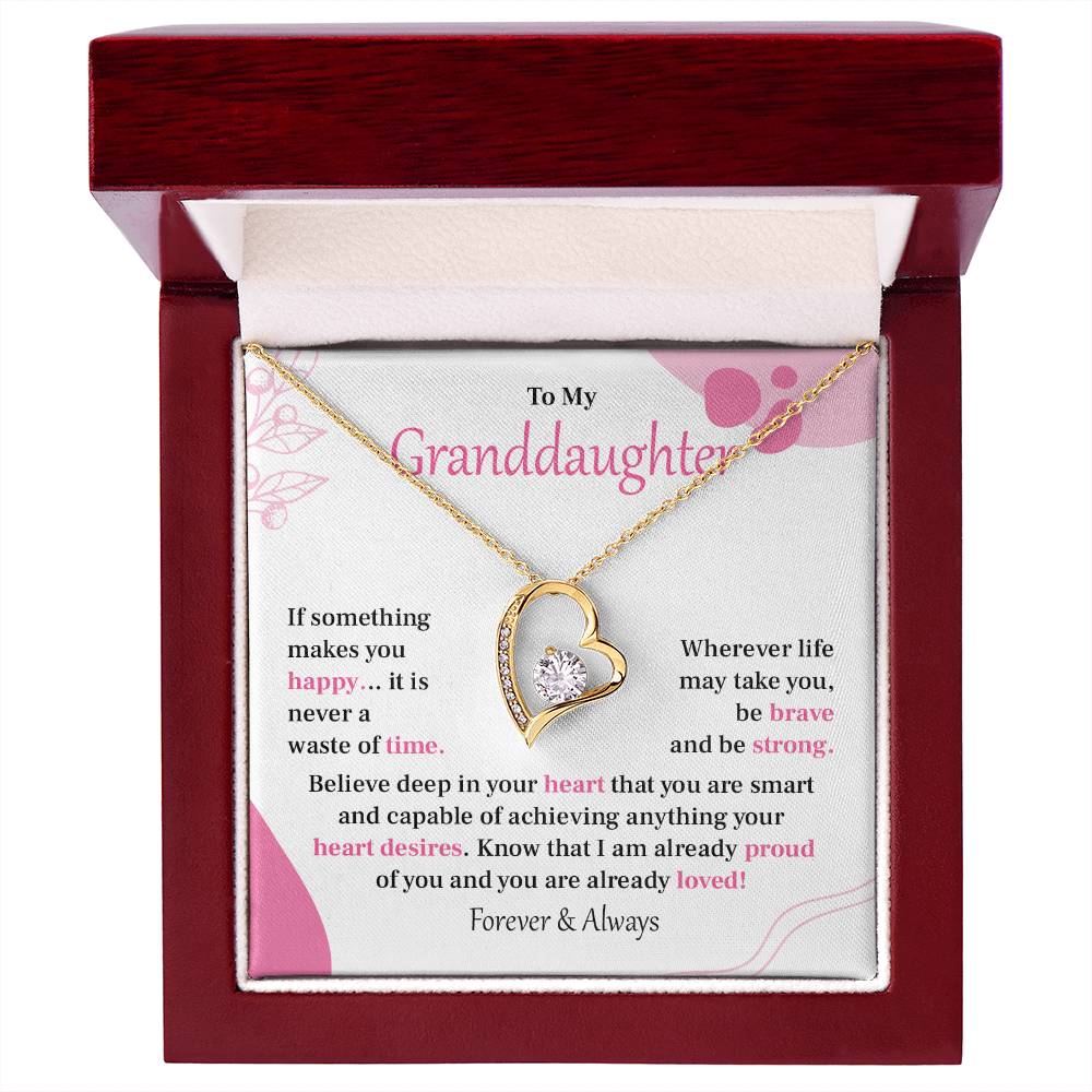 Encouraging Granddaughter Necklace with Heartfelt Message