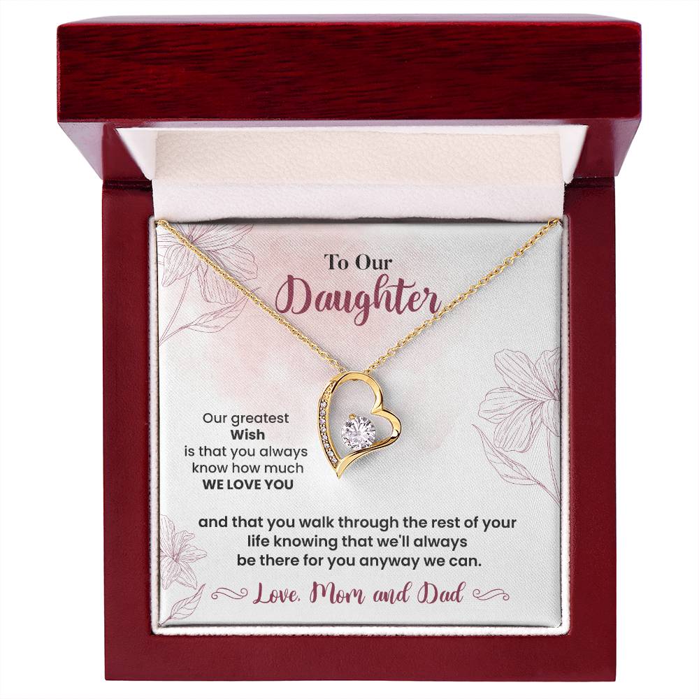 To Our Daughter Heartfelt Jewelry Gift Gift From Your Mom And Dad Caring Gift For Daughter Supportive Daughter Necklace Family Love Jewelry Gift Daughter's Journey Jewelry Best Wishes Jewelry Daughter's Strength Necklace Emotional Support Gift Warm Wishes