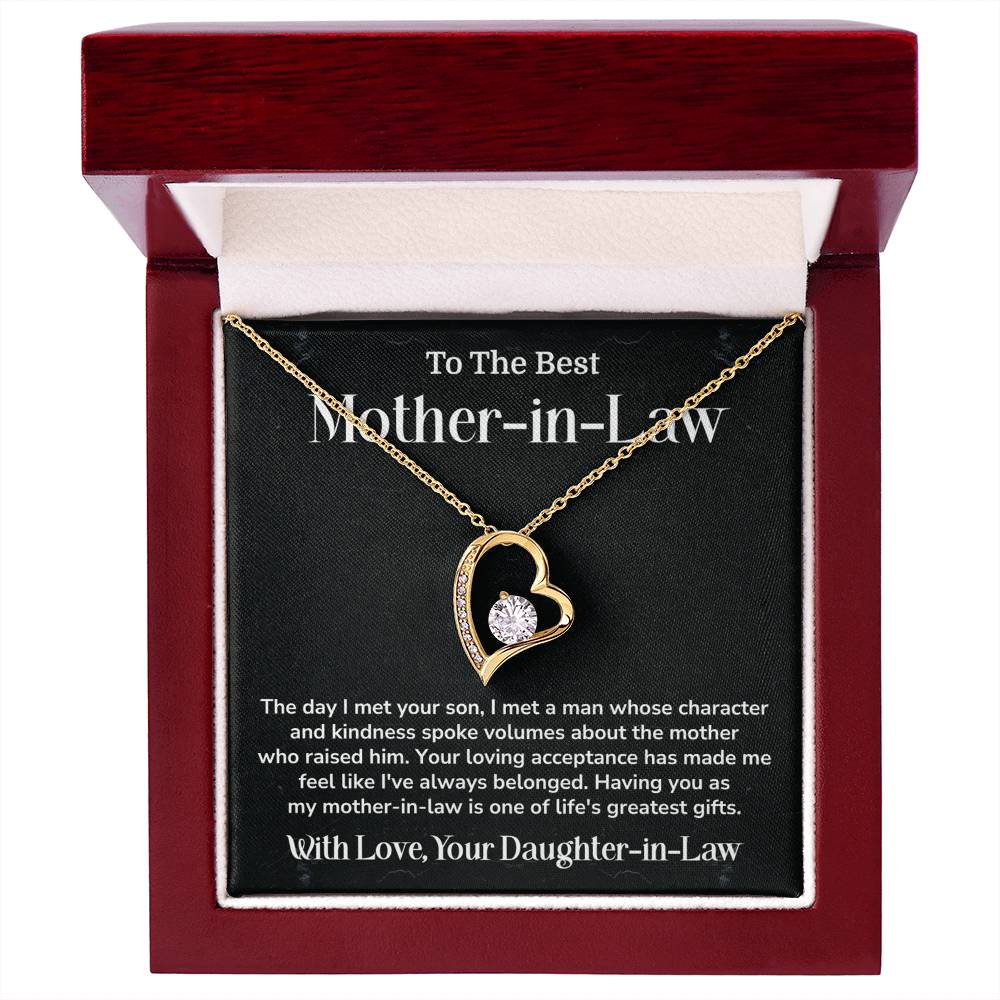 Gift for Mother-in-Law from Bride Heart Necklace